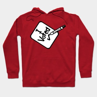 I Voted Sign with Marker Pen Hoodie